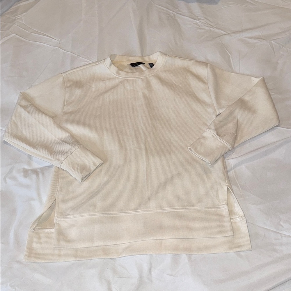 Danskin Cream Crewneck Sweatshirt XS | Soft Stretchy Athleisure Pullover